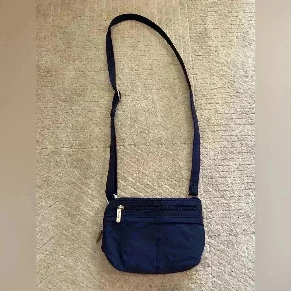 Navy Travelon crossbody with adjustable strap